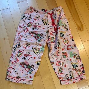 Paul Frank women’s Cartoon Print crop pajamas bottom - Pink and Red. XS